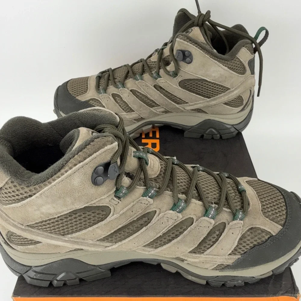 Merrell Moab 2 Mid WP Boulder Mens Hiking Boots J033323W Size 10 Wide Brown